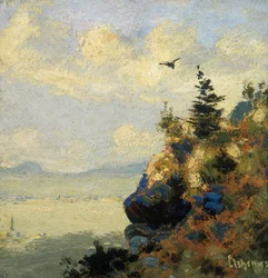 Summer Landscape with Hawk